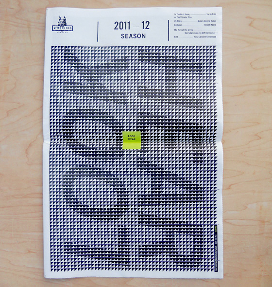 <h4>The design of KDT's 2011-12 brochure takes its challenge to change audiences perceptions literally with pulsating op-art.<h4>