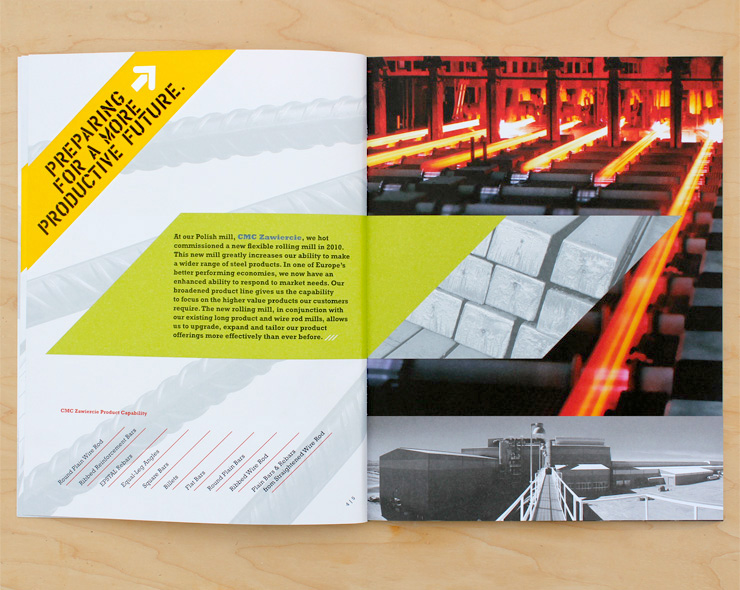 <h4>2010 Annual Report<p>The dynamic upward movement of the layout reflects the theme of the book, “Ready for Recovery”.</h4>