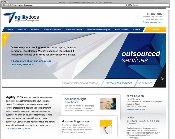<h4>Website for a company that sells document management software and document scanning services.</h4>