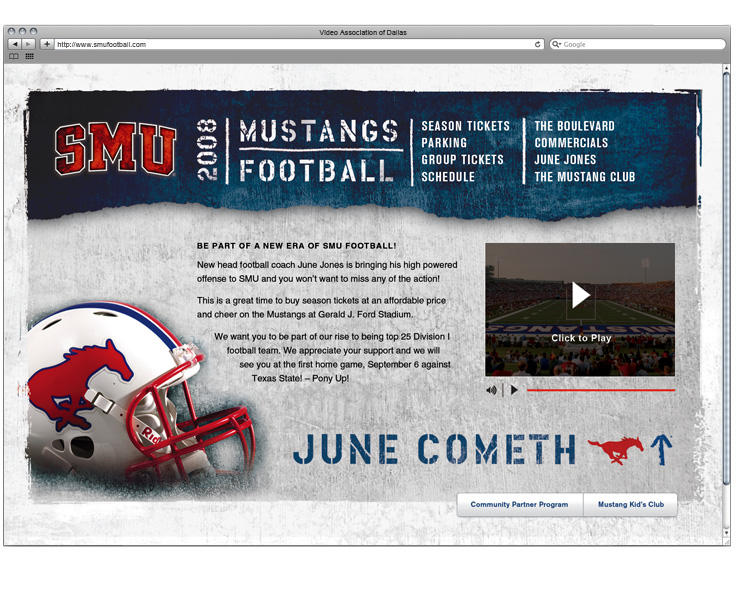 <h4>Website for the football program at Southern Methodist University.</h4>