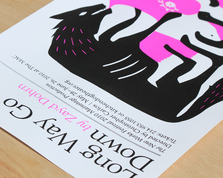 <h4>Silkscreened poster for <i>Long Way <br>Go Down</i>.</h4>