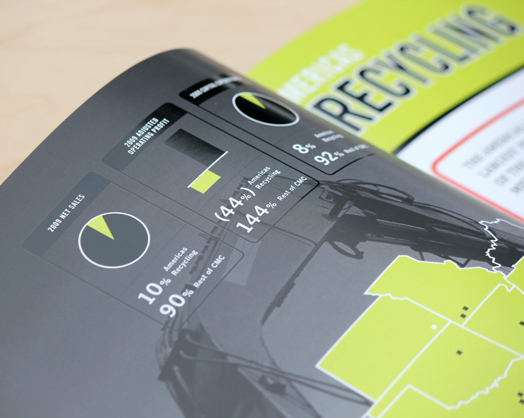 <h4>2009 Annual Report<p>Spot varnishes highlight information throughout the book.<h4>