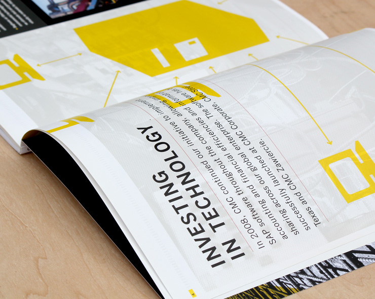 <h4>2008 Annual Report<p>Blind embossed rebar forms the cover of this annual, whose theme is “A Strong Foundation”</h4>