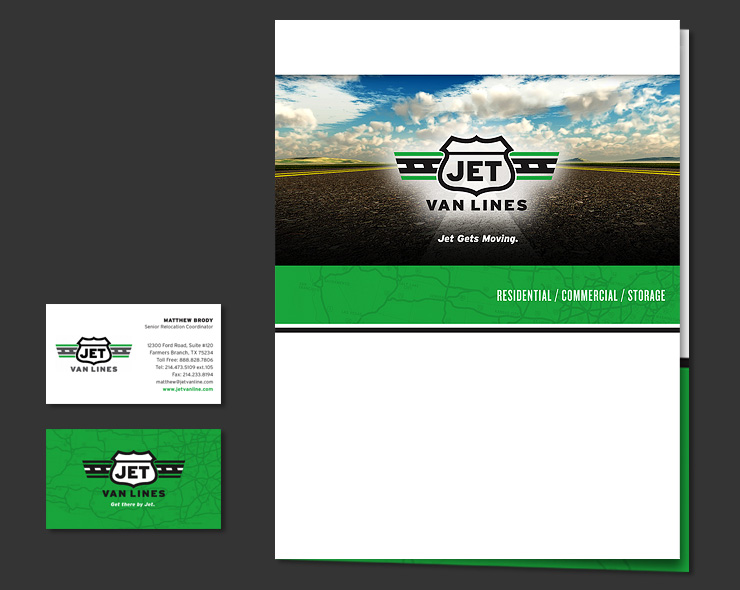 <h4> Business cards and pocket folder. </h4>