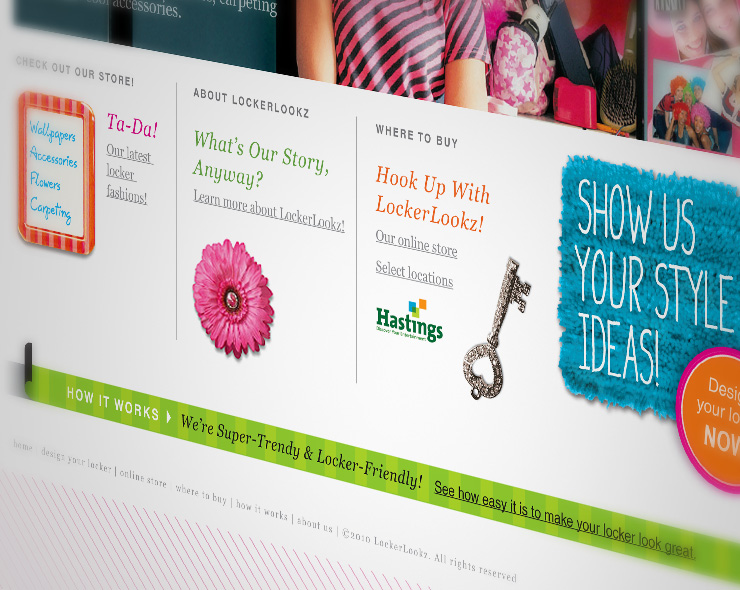 <h4>Website for company selling decorative locker accessories for girls.</4>
