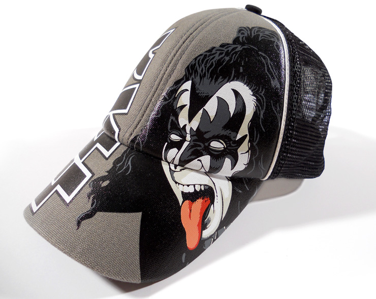 <h4>Illustration of Gene Simmons for an over-the-top trucker hat.</h4>