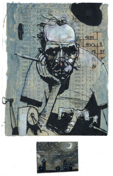 <h4>Series of illustrations for <i>Lamar</i>, a short story about a sleepy town.</h4>